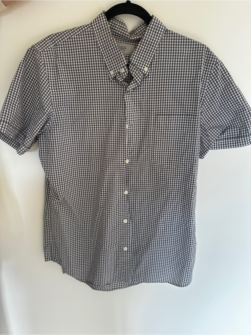 Jack Spade Black & White Gingham Short-Sleeve Button-Down Shirt